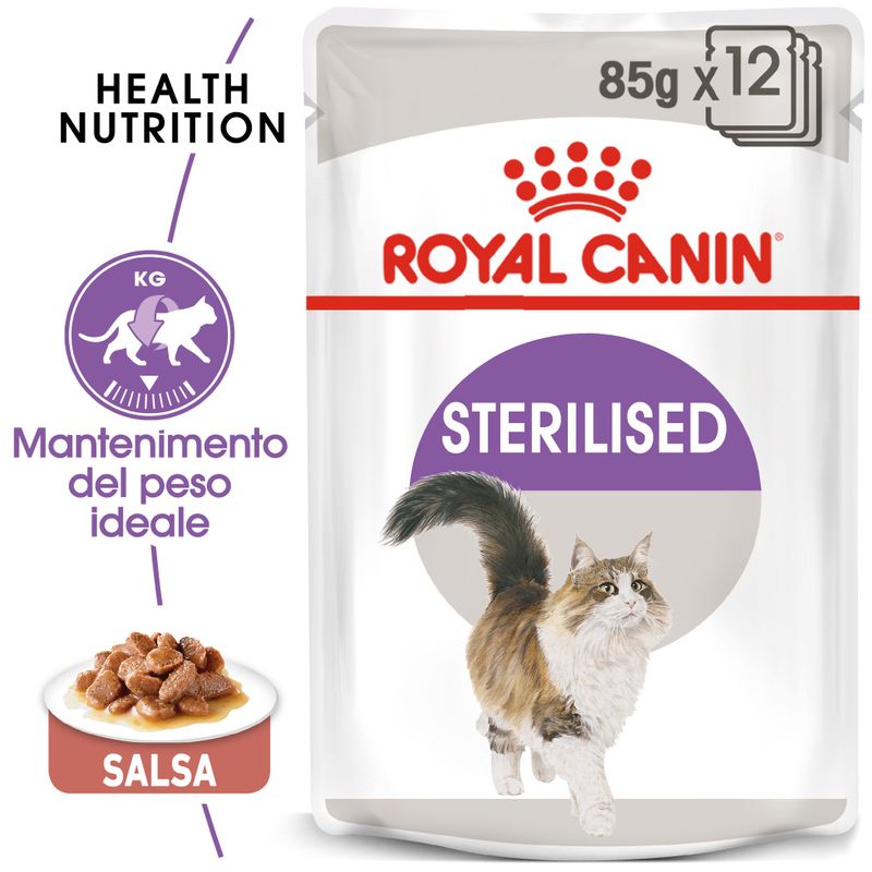 Royal Canin Sterilised in Salsa - 12x85gr Royal Canin Sterilised in Salsa - 12x85gr